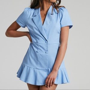 SHOWPO HAWKER PLAYSUIT IN LIGHT BLUE